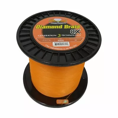 Diamond Braid Generation III Fishing Line 8X - Orange - 15lb - 3000 yards - Image 1 of 3