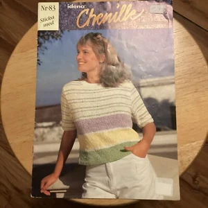 Chenille Sweaters Knitting Crochet Pattern Iderna Booklet #83 - Picture 1 of 9