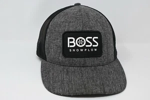 BOSS Snowplow Trucker Hat Grey Patch Cap Snapback - Picture 1 of 8