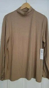 Women's Chico's Rayon Sycamore Silky Stretchy Ruched Mock Neck Knit Top 2 - L - Picture 1 of 12