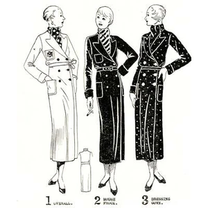 1930s Sewing Pattern: House Coat, Robe, Dress Coat, Overall - Bust=30” (76cm) - Picture 1 of 4
