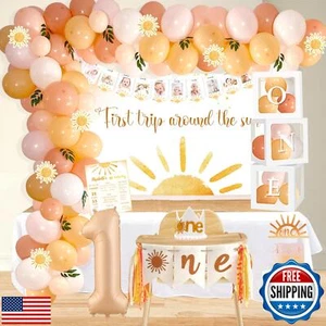 Shempeium First Trip Around The Sun Birthday Decorations Party Supplies, Boho - Picture 1 of 5