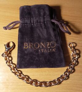 QVC Bronzo Italia Rose Gold Tone Chunky Link Style Bracelet