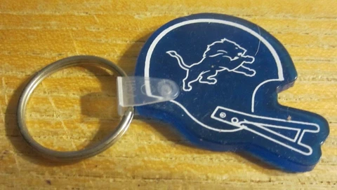 Detroit Lions 1.5"X2" Soft Plastic Keychain with Ring NFL Football Cover