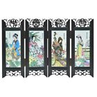 24cm Chinese Resin Room Four Great Beauties Screen Divide Vintage Folding Screen