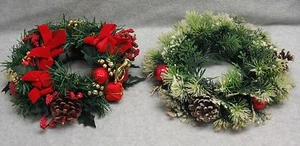 Weihnachten Kerzenring Kunststoff Künstliche Kiefer Kerzenring Mittelstücke 2 Stück  - Bild 1 von 6