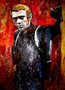 STEVE McQUEEN BULLITT! HOLLYWOOD! MARCELO NEIRA KUNSTDRUCK HANDSIGNIERT #3/25 - Bild 1 von 2