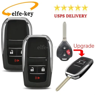2X Funda Llavero Mando a Distancia Abatible 3B para Toyota Venza Camry RAV4 Yaris Scion TC Foto 1 de 4