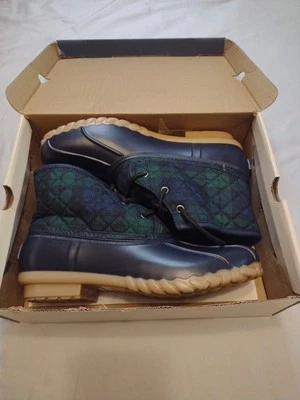 Botas de lluvia St. John's Bay Denton para mujer azul marino a cuadros verde 11 pato nuevas Foto 1 de 4