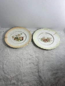 Vintage Antique Plates With Flowers - Picture 1 of 4