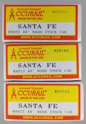 Kit de coche de madera Accurail 8023 escala HO Santa Fe 40' carretera #s-69275/69149/69183 Foto 1 de 2