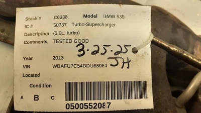 Turbo/Supercargador 3,0 L Turbo AWD Se adapta a BMW 535i GT 1920384 10-17 Foto 1 de 4