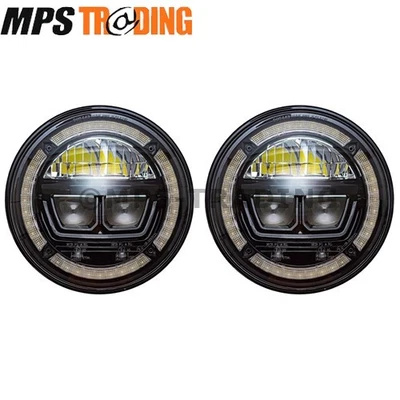 LED 7" Headlight Headlamp Upgrade LHD Pair LYNX HALO 2 Year Warranty DA3463 - Image 1 of 4