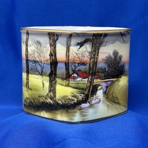 Scena ruscello Morimura Bros Noritake 1918 Green Mark dipinta a mano con strato di smalto - Foto 1 di 14