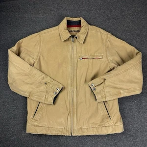 Abercrombie Jacket Boys XL Tan Canvas Detroit Bomber Blanket Lined Y2K Work a92 - Picture 1 of 15