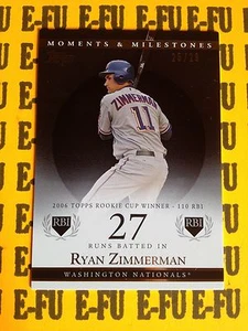 Topps Moments & Milestones #68 2007 Ryan Zimmerman #d 25/29 Nacionales de Washington - Imagen 1 de 1