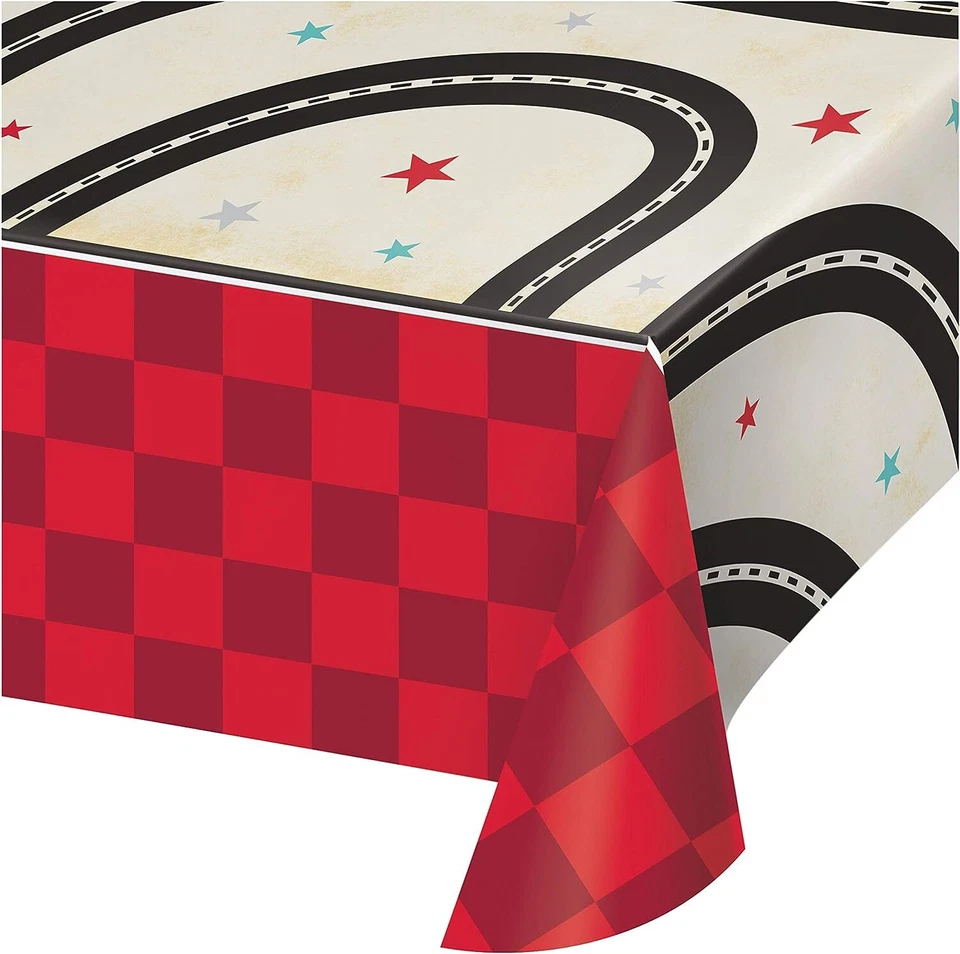 Vintage Race Car Adult Kids Birthday Party Decoration Paper Tablecover - Image 1 of 1