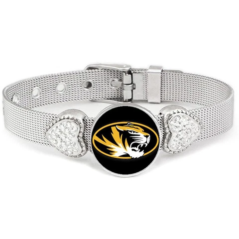University Missouri Tigers Mizzou Womens Adjust Silver Bracelet Jewelry Gift D26 Cover