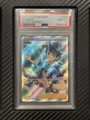 2022 PSA 10 FA Judge #TG25 Full Art Trainer Pokemon TCG SWSH Silver Tempest - Image 1 of 2