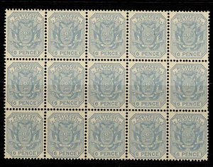 SOUTH AFRICA - Transvaal QV SG210 6d pale dull blue NH MINT. Cat £60 BLOCK OF 15 - Picture 1 of 1