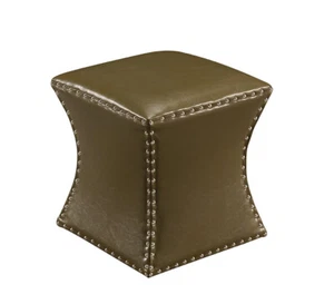 Kings Brand Furniture - Nailhead Trim Upholstered Stool Ottoman, Green - Picture 1 of 3
