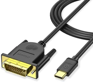 QGeeM USB C to DVI (24+1) Cable Adapter, 4K@30Hz Thunderbolt 3 to DVI Length 6FT - Photo 1/7
