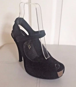 PEDRO GARCIA PLATTFORM PEEP TOE MARY JANES/GRÖSSE 4, EU 37/SCHWARZES WILDLEDER - Bild 1 von 9