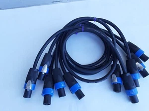 5pack SpeakON 2-Conductor 12AWG w/Neutrik NL4FX DJ's Pro Audio Speaker Cable 3FT - Picture 1 of 4