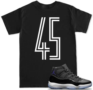 Space Jam 45 T Shirt 23 Retro 11 XI 23 2016 Black to match with Air Js shoes - Picture 1 of 4
