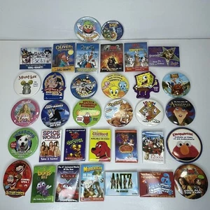 Lot of 34 Movie DVD VHS Video Release Promo Pinback Buttons Pins Disney Sony - Picture 1 of 7