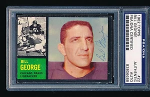 1962 Topps Signed Autographed BILL GEORGE #22 Chicago Bears PSA A - Picture 1 of 2