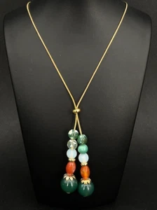 SCHMUCKJAGD SLIDER COLLIER GELBVERGOLDET MIT SCHMUCKELEMENTEN - Bild 1 von 4