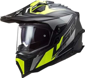 LS2 Explorer Carbon Motorcycle Helmet Focus Matte Titanium/Hi-Viz Yellow Small - Picture 1 of 5