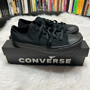 CONVERSE CHUCK TAYLOR LOW OX BLACK MONOCHROME SIZE MEN 7 / WOMEN 9 - Picture 1 of 6
