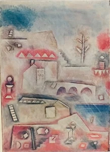 Expressionism Art Reproduction Paul Klee "Place of Discovery" Year 1927 - Picture 1 of 2
