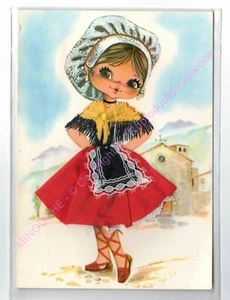 AK BESTICKT STICKEREI FOLKLORE Kleines Mädchen Kleid rot - Bild 1 von 2