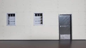 ECB 3D P. 1/24 or 1/25 Scale Shop Push Door For Garage or House Dioramas (1) - Picture 1 of 5