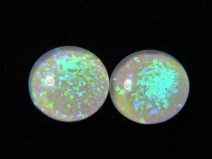 BUTW Gilson White Opal 10mmx3mm round triplet cabochon gemstone lapidary 4643D - Picture 1 of 3