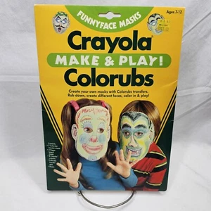 Vintage 1981 Crayola Make and Play Colorubs versiegelt lustiges Gesicht Halloween Masken - Bild 1 von 13