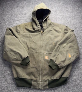 Carhartt grün, schwarz gefütterte Steppjacke, RN#14806, distressed, Herren Gr. XL - Bild 1 von 14