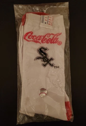 Official MLB Chicago White Sox & Coca-Cola Socks One Size Heavyweight Thin New Cover