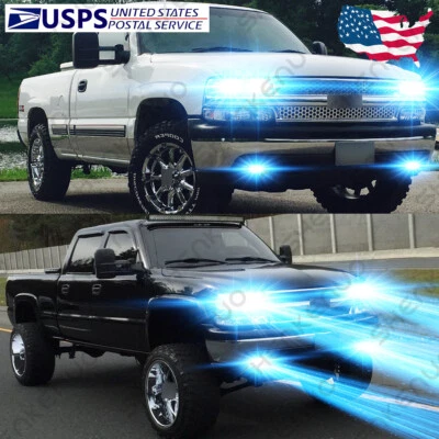 For Chevy Silverado 1500 2500 HD 1999-2002 6X 8000K LED Headlights Fog Lights GL - Image 1 of 4