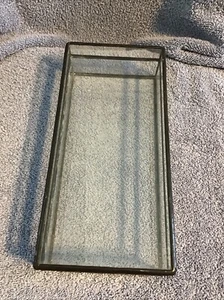 Glas Schmuckschatulle Vintage Klappdeckel Aufsteller Blei Handarbeit großes Kunststück - Bild 1 von 14
