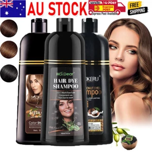 Black/Brown Hair Dye Shampoo Natural Permanent Instant Dye Hair Color Shampoo - Picture 1 of 34