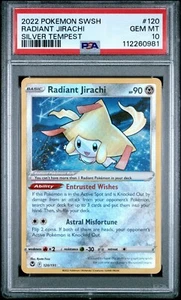 PSA 10 Pokemon 2022 Sword & Shield Silver Tempest #120/195 Radiant Jirachi Holo - Picture 1 of 2
