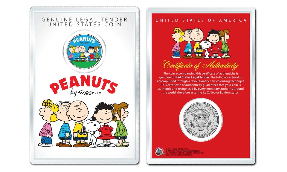 Peanuts * Pandilla Original * Medio Dólar JFK Oficial EE. UU. Moneda en SOPORTE PREMIUM Foto 1 de 1