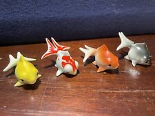 Lot Of 4 Porcelain Decorative Fish Miniatures Goldfish Hand Made