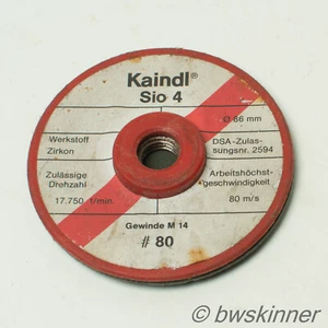 Kaindl Sio4 86 mm grana 80 M14 Levigatura/macinazione disco rigido. Zircone. NOS. - Foto 1 di 2