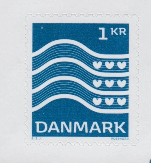 Sello MNH Definitivo Corazones y Olas DINAMARCA Foto 1 de 1