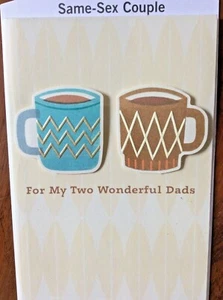 ANNIVERSARY Card for MY PARENTS "MY 2 Wonderful DADS" SAME SEX LGBT Hallmark 46B - Picture 1 of 4
